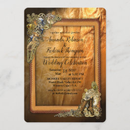Gothic - Steampunk Wedding on Leather Einladung
