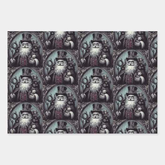 Gothic Steampunk Weihnachten Geschenkpapier Set (Vorderseite 3)