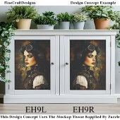 Gothic Steampunk Woman, Industrial EH9L Decoupage Seidenpapier