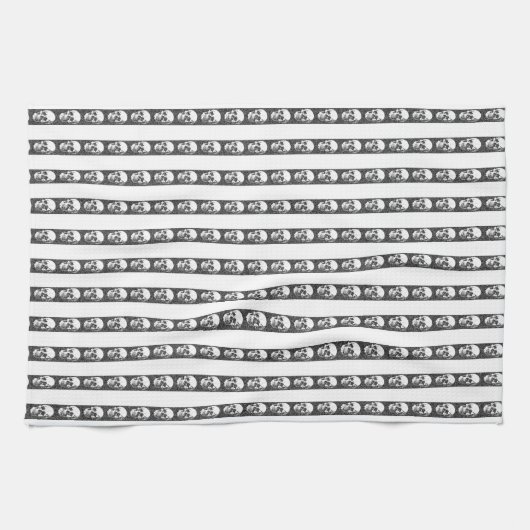 Gothic striped pattern with skulls geschirrtuch (Horizontal)