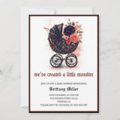 Gothic Stroller Halloween Baby Shower Einladung (Vorderseite)