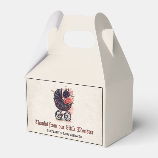 Gothic Stroller Halloween Baby Shower Geschenkschachtel (Vorderseite)