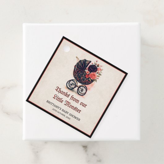 Gothic Stroller Halloween Babydusche Geschenkanhänger (Beispiel)