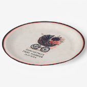 Gothic Stroller Vintage Halloween Baby Shower  Pappteller (Schrägansicht)