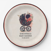 Gothic Stroller Vintage Halloween Baby Shower  Pappteller (Vorderseite)