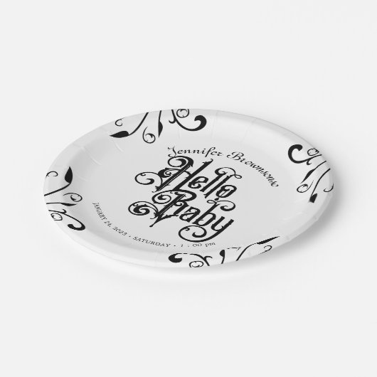 Gothic Style Babydusche Pappteller (Schrägansicht)