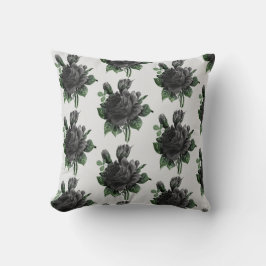 Gothic Style Black Rose Print Kissen