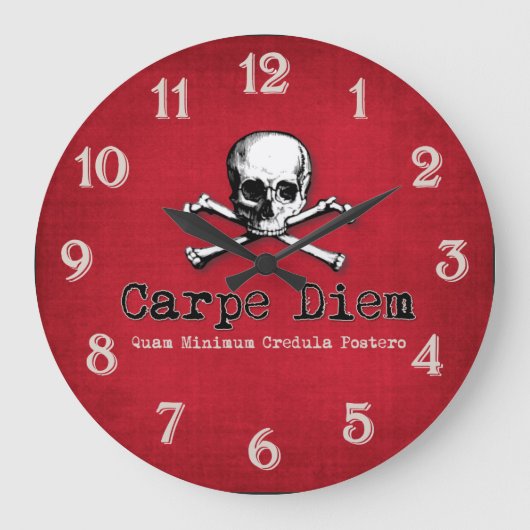 Gothic Style Carpe Diem Wall Clock Große Wanduhr (Vorderseite)