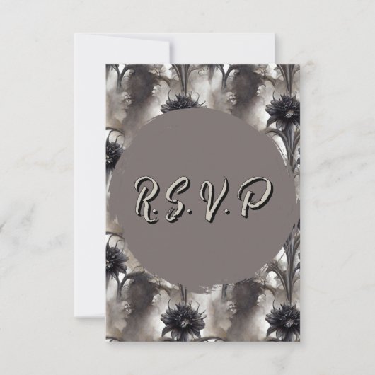 Gothic Style Dark RSVP Karte (Vorderseite)