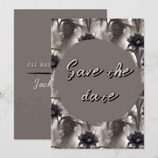Gothic Style Dark Save the Date (Vorne/Hinten)