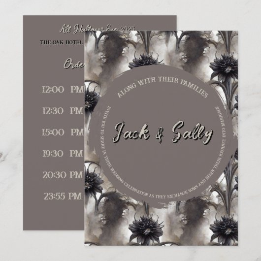 Gothic Style Dark Wedding Einladung (Vorne/Hinten)