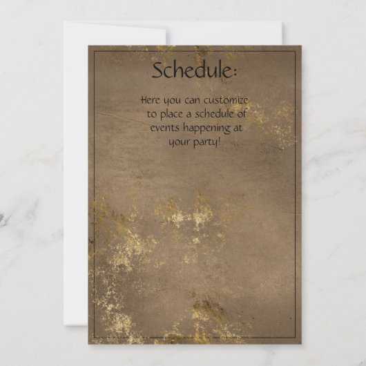 Gothic Style Gold Foil Halloween-Party Einladung (Rückseite)