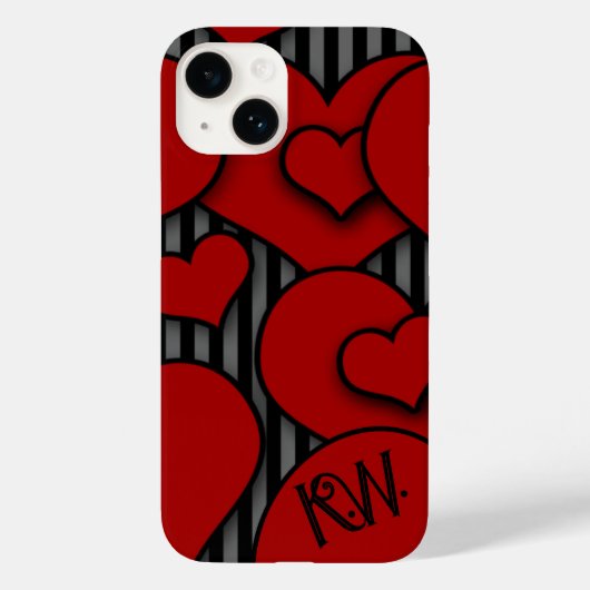Gothic Style Herz iPhone-Hülle Monogramm Anfangsbu Case-Mate iPhone Hülle (Rückseite)