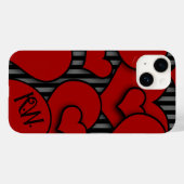 Gothic Style Herz iPhone-Hülle Monogramm Anfangsbu Case-Mate iPhone Hülle (Rückseite (Horizontal))