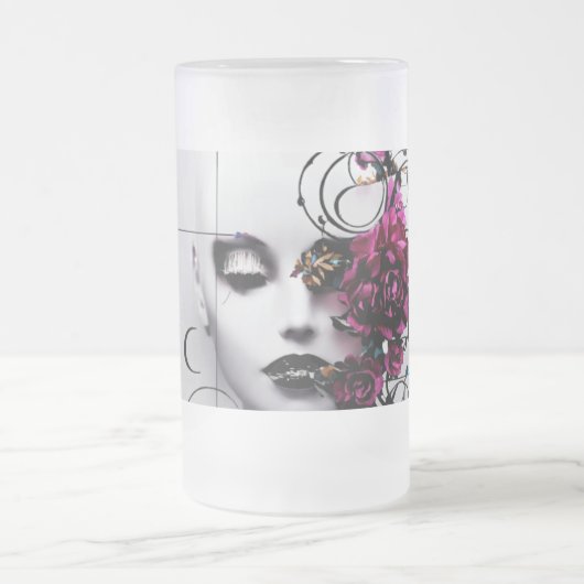 Gothic Style Tiara Art - Fierce Protected Design - Mattglas Bierglas (Mittel)