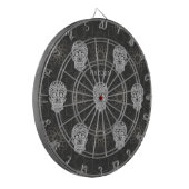 Gothic Sugar Skull and Grey Geometric Pattern Dartscheibe (Vorderseite Links)
