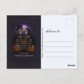 Gothic Sugar Skull Couple Wedding Thank You Postkarte (Rückseite)