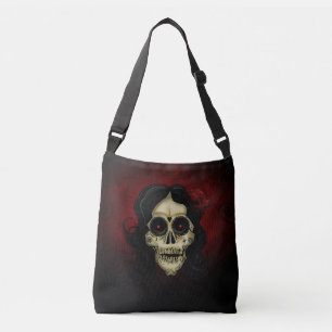 Gothic Sugar Skull Frau rote Rose Tag der Toten  Tragetaschen Mit Langen Trägern