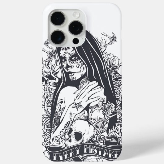 Gothic Sugar Skull Frau Tattoo Kunst Case-Mate iPhone Hülle (Rückseite)