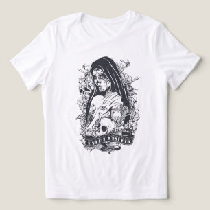 Gothic Sugar Skull Frau Tattoo Kunst Tri-Blend Shirt