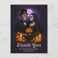 Gothic Sugar Skull Paar Hochzeit Danke