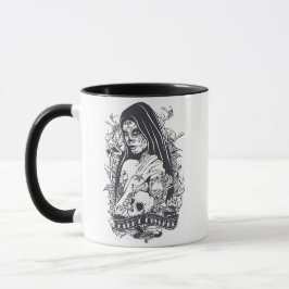 Gothic Sugar Skull Woman Tattoo Art Tasse