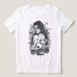 Gothic Sugar Skull Woman Tattoo Art Tri-Blend Shirt