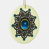 GOTHIC SUN Blue Sapphire, Red Ruby Gems Keramik Ornament (Rechts)