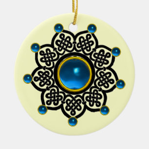 GOTHIC SUN Blue Sapphire, Red Ruby Gems Keramik Ornament