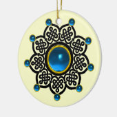 GOTHIC SUN Blue Sapphire, Red Ruby Gems Keramik Ornament (Links)