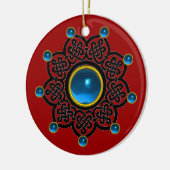 GOTHIC SUN Blue Sapphire, Red Ruby Gems Keramikornament (Links)