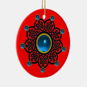 GOTHIC SUN Blue Sapphire, Red Ruby Gems Keramikornament (Rechts)