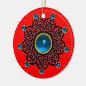 GOTHIC SUN Blue Sapphire, Red Ruby Gems Keramikornament (Links)