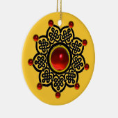 GOTHIC SUN Red Ruby Gem, Gelb Keramik Ornament (Rechts)