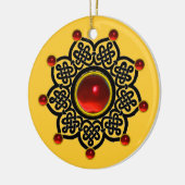 GOTHIC SUN Red Ruby Gem, Gelb Keramik Ornament (Links)