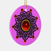 GOTHIC SUN Red Ruby Gem Keramik Ornament (Rechts)