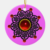 GOTHIC SUN Red Ruby Gem Keramik Ornament (Vorne)