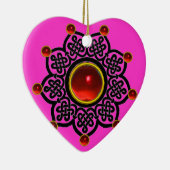 GOTHIC SUN Red Ruby Gem Keramik Ornament (Rechts)