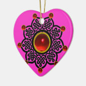 GOTHIC SUN Red Ruby Gem Keramik Ornament (Links)