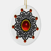GOTHIC SUN Red Ruby Gem Keramik Ornament (Rechts)