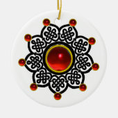 GOTHIC SUN Red Ruby Gem Keramik Ornament (Vorne)