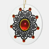 GOTHIC SUN Red Ruby Gem Keramik Ornament (Links)