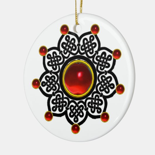 GOTHIC SUN Red Ruby Gem Keramik Ornament (Links)