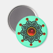 GOTHIC SUN Red Ruby Gem Magnet (Vorderseite/Rückseite)