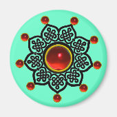 GOTHIC SUN Red Ruby Gem Magnet (Vorne)