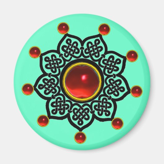 GOTHIC SUN Red Ruby Gem Magnet (Vorne)