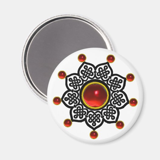 GOTHIC SUN Red Ruby Gem Magnet (Vorderseite/Rückseite)