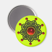 GOTHIC SUN Red Ruby Gem Magnet (Vorderseite/Rückseite)