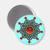 GOTHIC SUN Red Ruby Gem Magnet (Vorderseite/Rückseite)