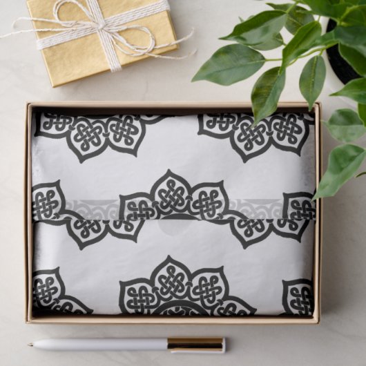 GOTHIC SUN Schwarz-weiße keltische Knochen Seidenpapier (Geschenk)